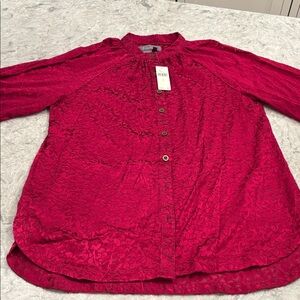 Anthropologie Vibrant Red Blouse